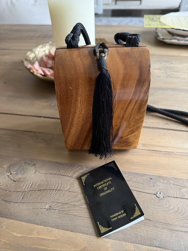 Timmy Woods Beverly Hills Wood Handbag Purse - Image 2 of 4