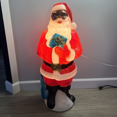 General Foam Vintage African American Black Santa Blow Mold 33'' Tall