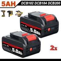 2X Akku 18V 5,0 Ah Xr Li-Ion Batterie DCB182 FüR Dewalt DCB205-2 DCB200-2 DCB184