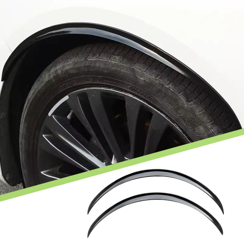 2PCS Universal Black Car Truck Wheel Fender Flares Eyebrow Arches Cover Replace Foto 3 de 4