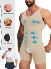 Mens Body Shaper Compression Bodysuit Shapewear Tummy Control Fajas Para Hombres