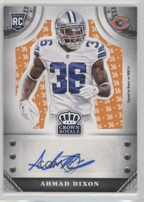 2014 Panini Crown Royale Retail Jersey Number 15/36 Ahmad Dixon Auto RC 0b5