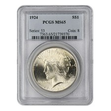 1924 Peace Dollar PCGS MS-65