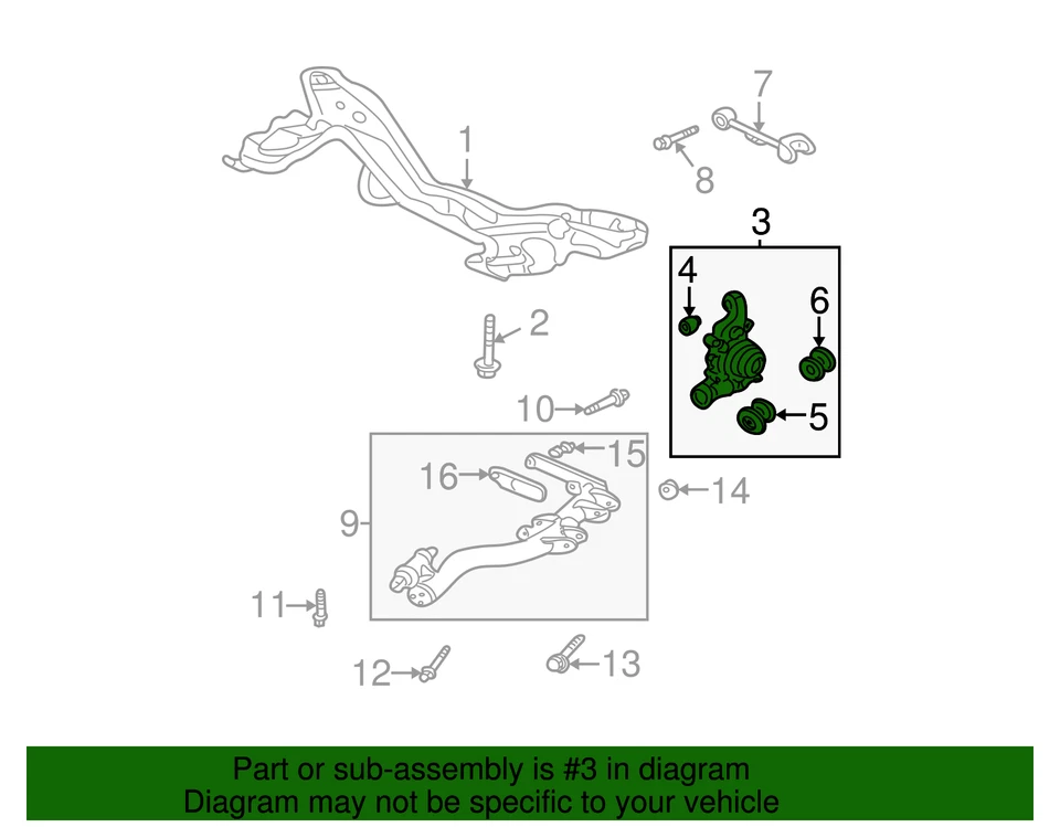 Genuine Honda 2003-2005 Honda Element - Knuckle L Rear 52215-SCV-A50 - Image 2 of 3