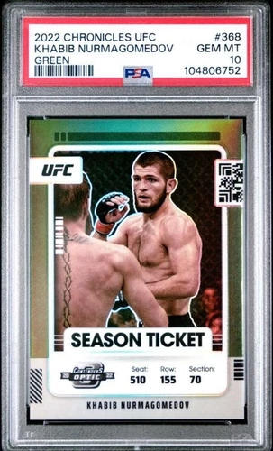 2022 Chronicles UFC Khabib Nurmagomedov Season Ticket Green  /99 PSA 10