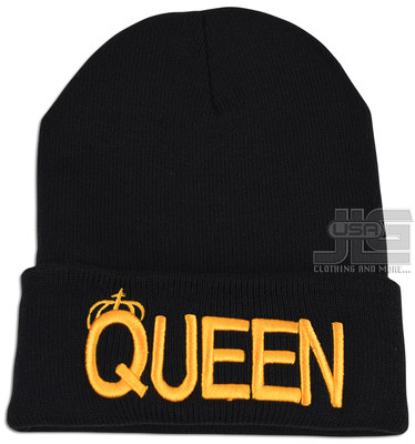 King Queen Crown Embroidery Unisex Knit Winter Warm Ski Hat  display picture 1