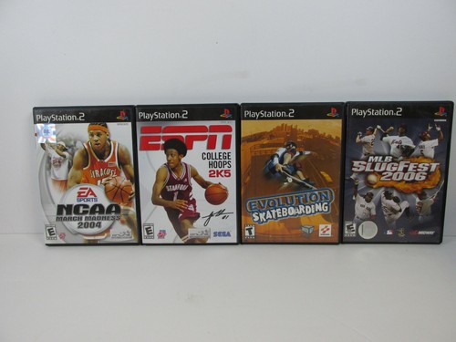 Lot of 4 Playstation 2 games NCAA March Madness ESPN College Hoops Skateboarding - Picture 1 of 11