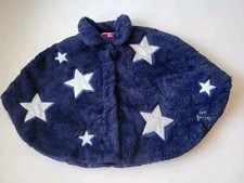 Betsey Johnson Faux Fur Plush Girls Star Cape Blue Size 5