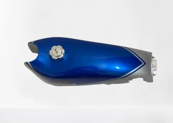 ADEQUADO PARA Honda TL 125 S BJ 1978 modelo aço azul prata tanque de gasolina com tampa - Imagem 2 de 4