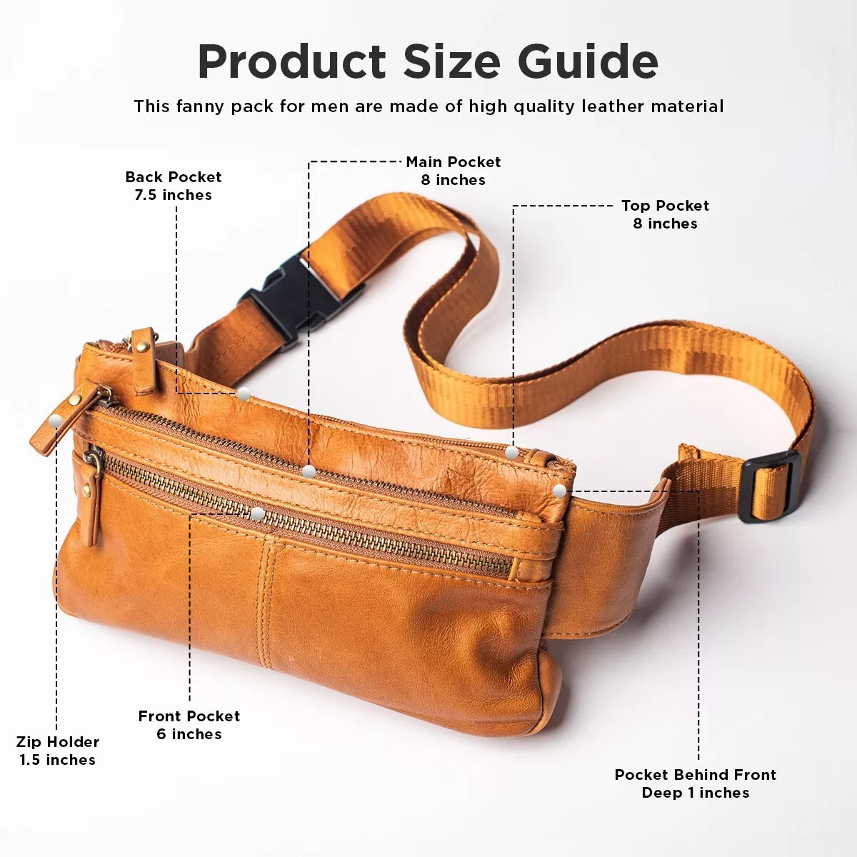 Brown leather fanny pack outlet