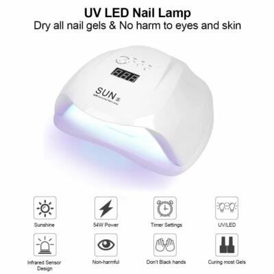 SUNX 54W UV Led Nail Dryer Professional Nail Lamp Sensor Gel