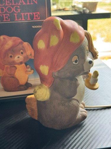 1986 VTG Puppy Porcelain Night Light With Original Box Taiwan Flambro - Bild 5 von 7