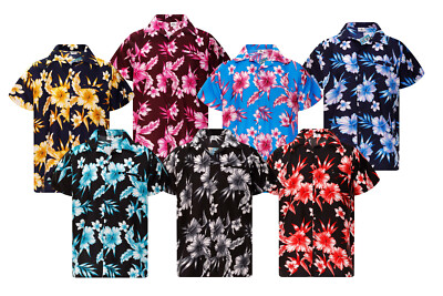 Funky Hawaiihemd Herren Kurzarm  Hawaiian Shirt MonoFlowers, Blumen Sommer