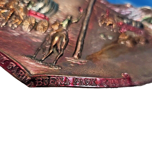 Knott's Berry Farm Ghost Town Chuck Wagon 1950s Americana Souvenir Copper Plaque - Picture 8 of 15