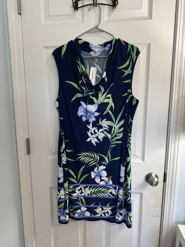 Tommy Bahama Women's Acqua Dei Fiore Dress XL NWT Island Navy