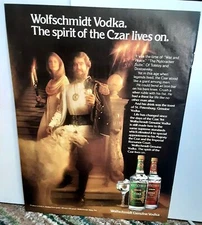 1979 Wolfschmidt Vodka and Lord Calvert Whisky Original Print Ad