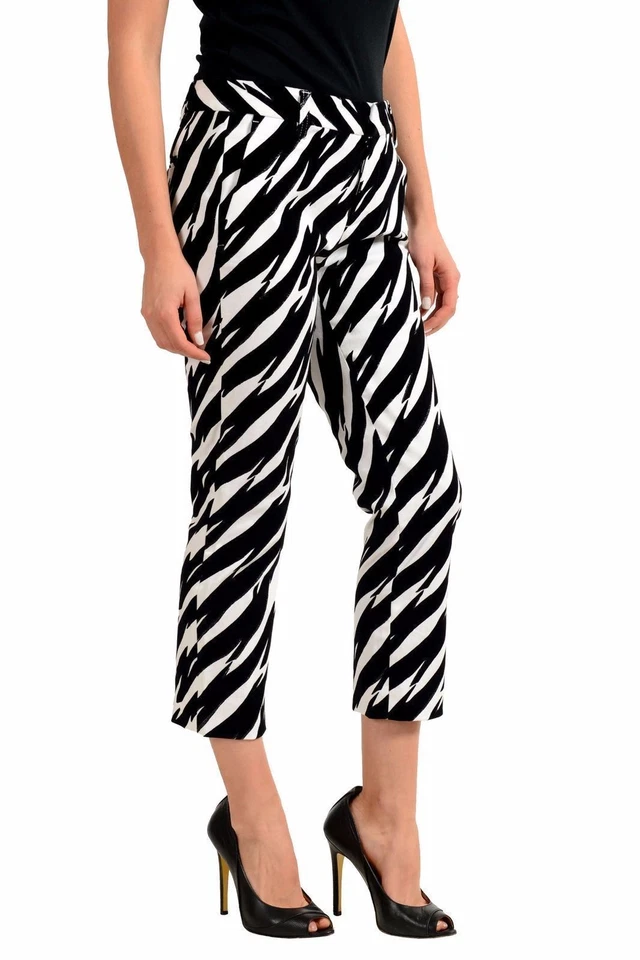 Pantalones informales recortados multicolores para mujer Dsquared2 US XS IT 38 Foto 2 de 4