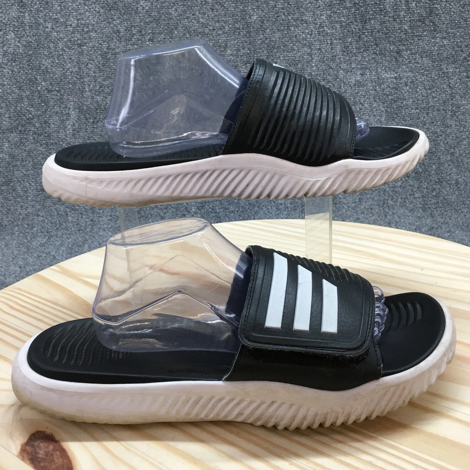 Adidas Sandali Uomo 12 Alphabounce Slide 2.0 Nero Punta Aperta Slip On GY9415