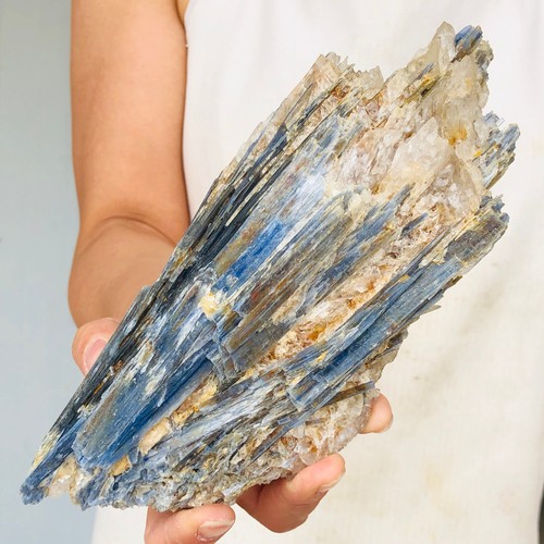 1310g Rare Natural Blue Kyanite with Quartz Crystal Specimen Rough AG332 - Picture 12 of 15