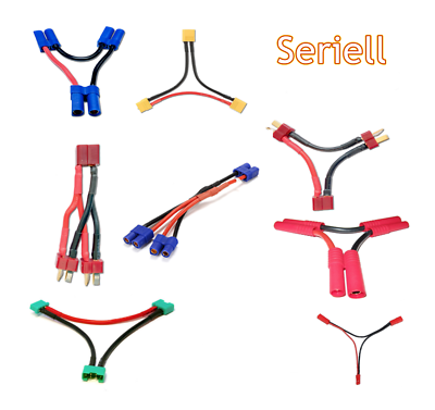 Adapterkabel Für Lipo-Akkus – Parallel/Seriell, Mit T-Dean, XT60, XT90, EC3, EC5, JST