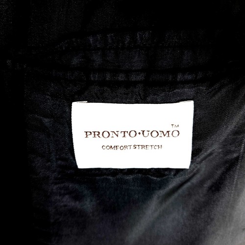 DAMAGED Pronto Uomo Wool 2 Button Blazer 46L Gray - Picture 8 of 14