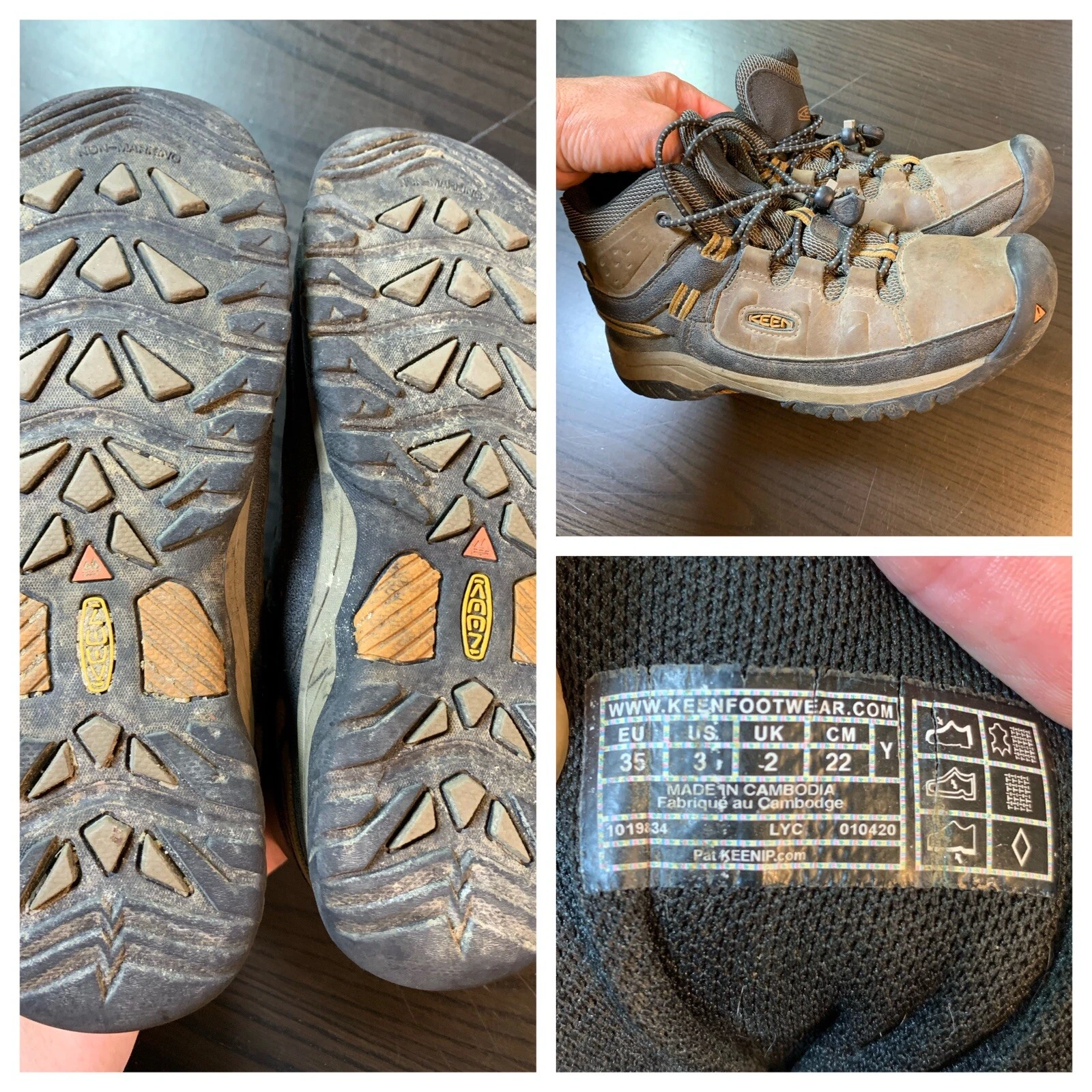 Keen Footwear Youth Targhee Mid Hiking Trail Boots Size 3 Drawcord Outdoors
