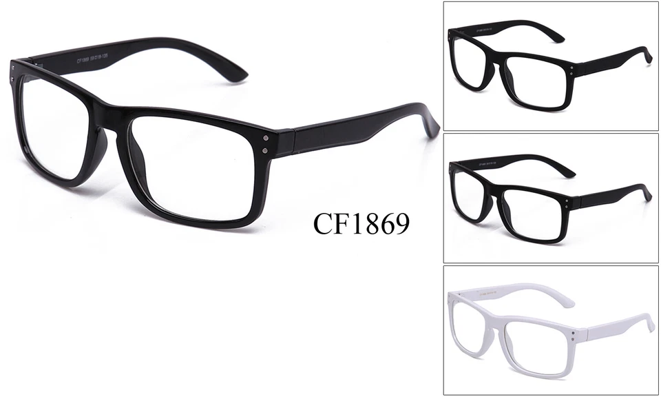  Retro Mens Womens Clear Lens Glasses Hipster Black UV400 Square Matte Vintage - Image 2 of 2