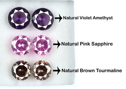 17,40 Karat Amethyst, rosa Saphir & brauner Turmalin natürlich 6 Stck. Menge zertifiziert - Bild 7 von 8
