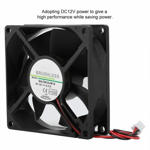 DC Axial Fan 12V 0.51A 2 Pin Large Volume Air Cooling Fan Chassis Cooling Cooler - Picture 1 of 9