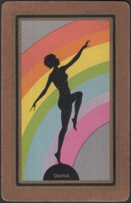 Playing Cards 1 Single Card Old Vintage Art Deco Named ** DIANA ** Statue GIRL 