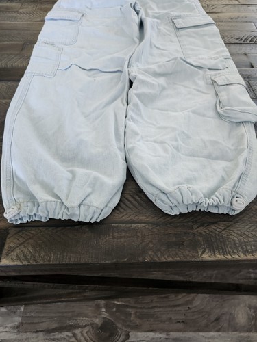NWOT ZARA light denim parachute cargo pants girls size 13/14 - Picture 3 of 7