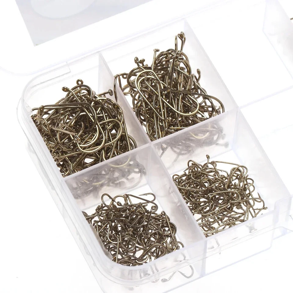 Caja 800 PIEZAS Gancho para Atar Moscas Acero Alto Carbono Ninfa Seco Húmedo Gancho de Pesca Curva Nuevo Foto 4 de 4