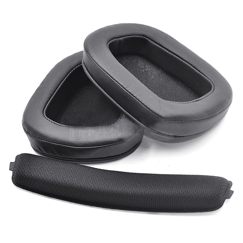 Soft Leather Foam Ear Pads Headband Cushion for Logitech G933 G633 Headphone