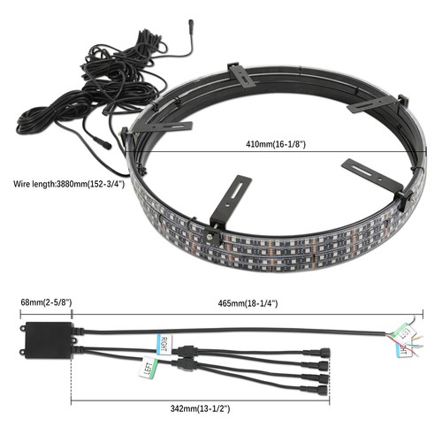 4 PIEZAS 15.5"" RGB LED Anillo de rueda Luz de llanta Bluetooth APP para Chevrolet Tahoe - Imagen 3 de 14