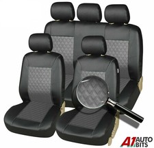 For Car Taxi Van Universal Seat Covers Set Protectors Grey Black Pu Leather Look For Car Taxi Van Universal Seat Covers Set Protectors Grey Black Pu Leather Look
