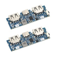 2PCS 5V Micro/Type-C USB 2.4A Lithium Battery Boost Charger Board for Phone DIY