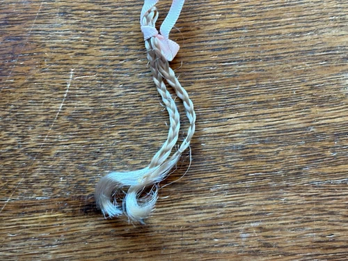 VINTAGE MATTEL BARBIE DOLL ACCESSORY TWO BRAIDED BLONDE PONYTAIL EXTENSIONS PINK