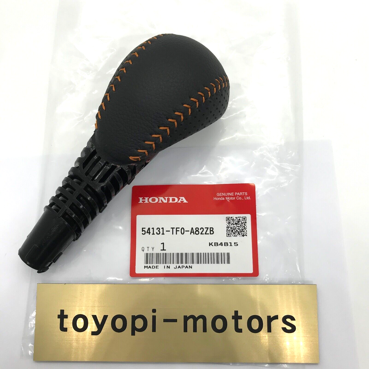 HONDA FIT JAZZ RS GE8 Auto CVT Shift Knob Orange Stitch 54131-TF0