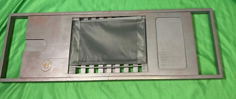 Bandeja de baño de bambú mesa bañera carrito bandeja sobre la bañera estante baño soporte escritorio Foto 4 de 4