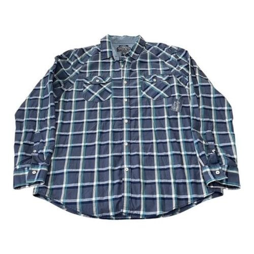 American Rag Extra Large Plaid Long Sleeve Shirt - Blue, White, Teal, Cotton