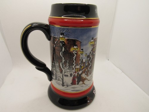 1992 Budweiser Holiday Beer Stein Mug "A Perfect Christmas"Clydesdale Horses - Picture 2 of 4