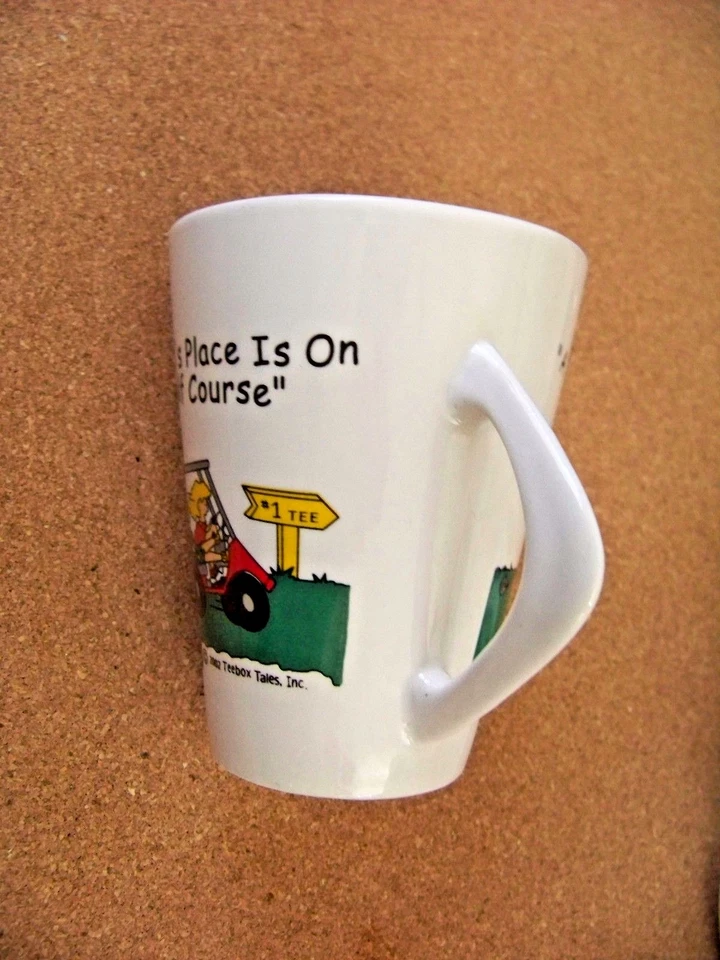 " A Woman's Place Is On The Golf Course " porcelain coffee mug cup - Image 4 of 4