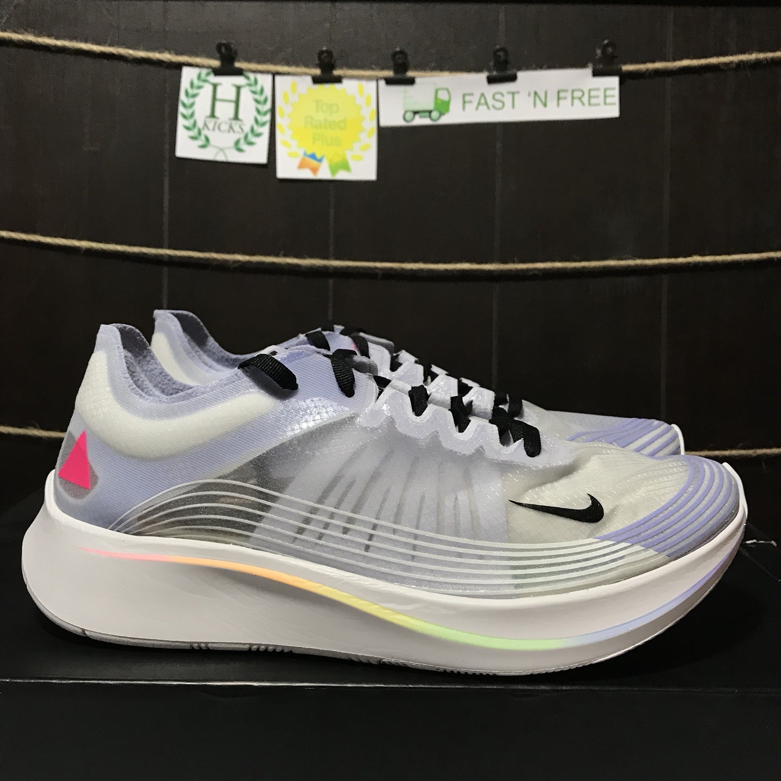 Nike Zoom Fly Be True 2018 Rainbow White Purple LGBT Pride AR4348 105 Size 8.5 Nike Zoom Fly Be True 2018 Rainbow White Purple LGBT Pride AR4348 105 Size 8.5