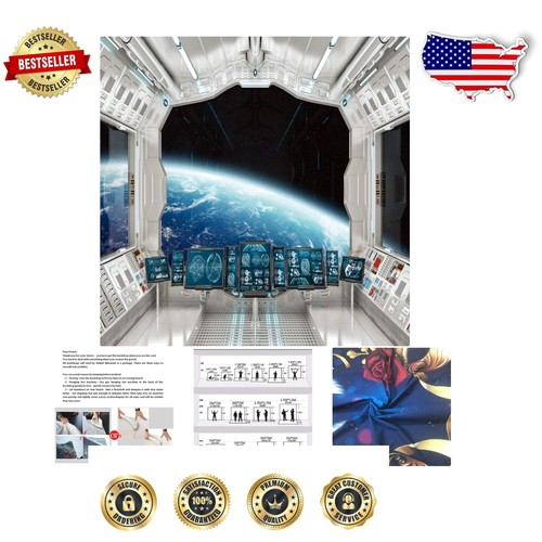 High Definition 8x8ft Space Station Backdrop - Perfect for Costume or Party Use