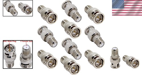 10-Pack BNC Male to Female Coaxial Connectors for Security Cameras & Scanners - Zdjęcie 2 z 8