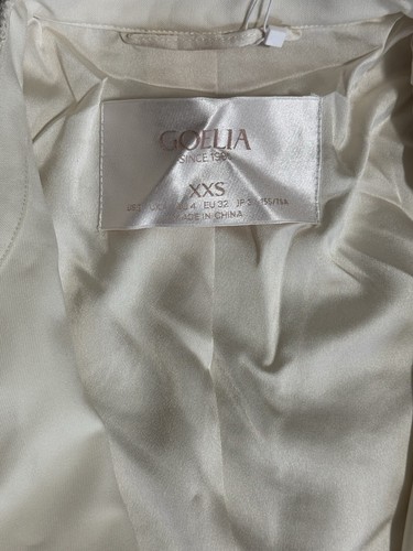 Cream Tweed Goelia Women’s Blazer With Shiny Buttons New With Tags Size XXS - Picture 5 of 8