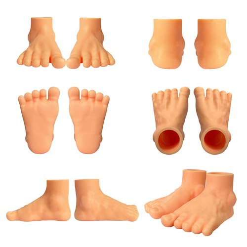 1Pair Creative Tiny Feet Puppet Novelty Dog Teaser Toys Simulated Feet Pet Toys