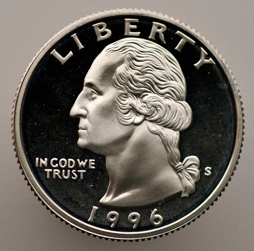 1996-S Washington Quarter - Gem Proof - 90% Silver - .1808 Troy oz (sku:RP6)