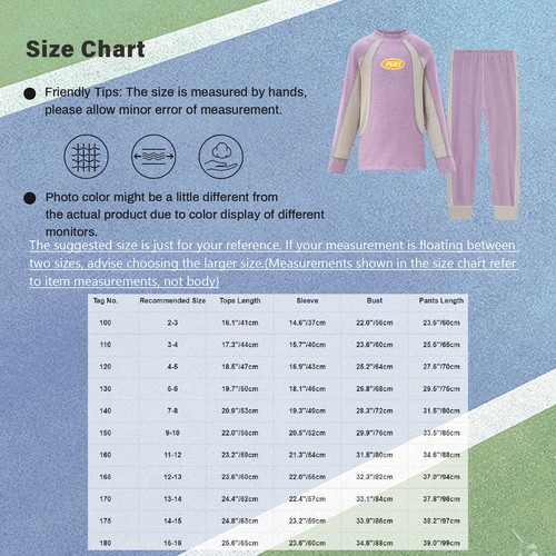 Kids Girls Boys Nightwear Long Sleeve Loungewear #100-180 Underwear Set Soft - Picture 47 of 69