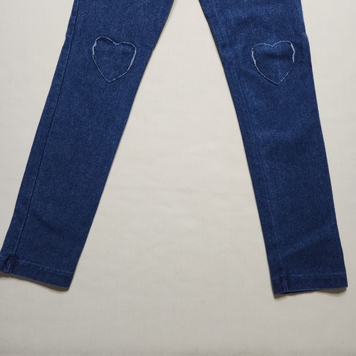 Crewcuts Pull On Leggings Heart Stich Girls Size 8 Blue P6 - Picture 3 of 12